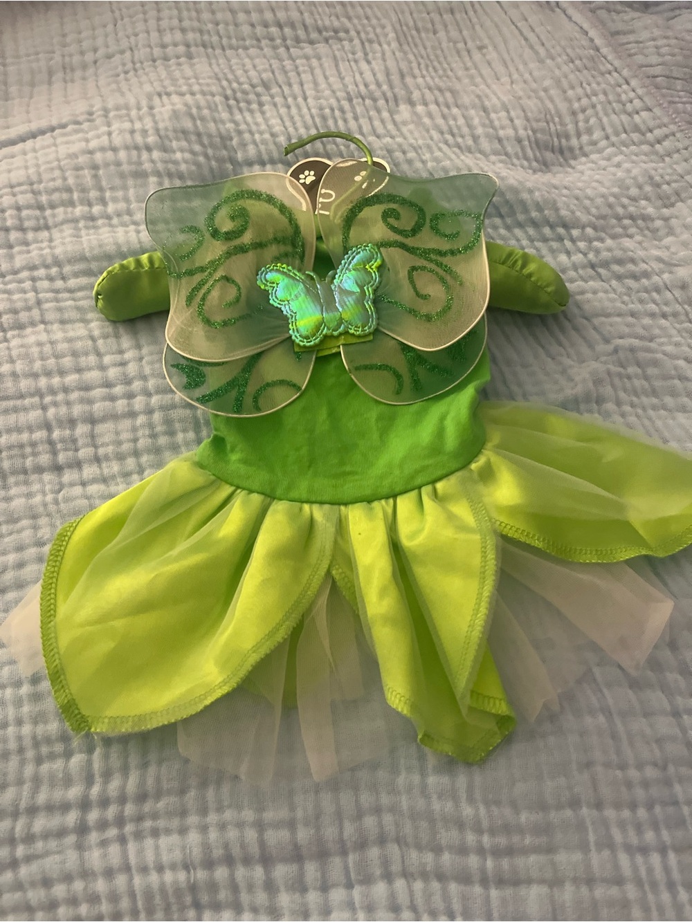 Green Butterfly Dog Dress with Tulle Skirt
